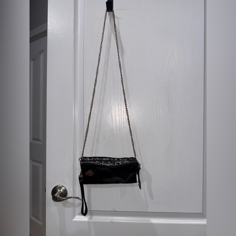Olivia Miller Black Crossbody Bag with Chain Strap